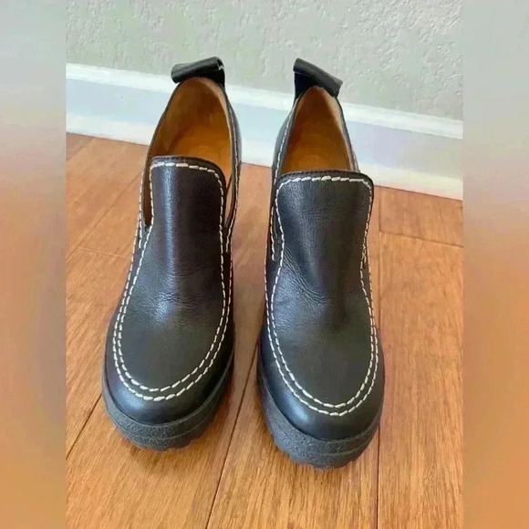 See By Chloe Claudia Platform Heeled Loafer Pump Black Leather Size 39 (9 US) - Picture 9 of 11